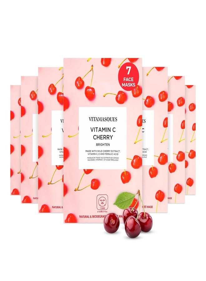 Vitamasques Korean Collagen Face Mask - Hydrating & Moisturizing Korean Sheet Mask with Lychee & Hyaluronic Acid – Vegan Facial Skincare for Firming, Plumping & Skin Care - 7 Pack - Image 1